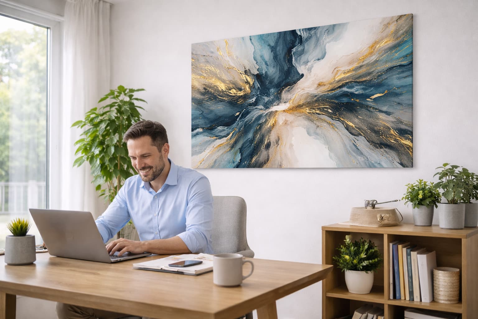 Leinwandbild aus eigenem Foto im Büro